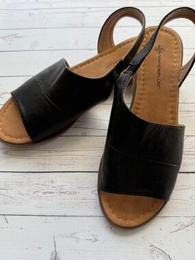 Wanderlust Noelle Open Toe Sling Sandals - Black - Size 38